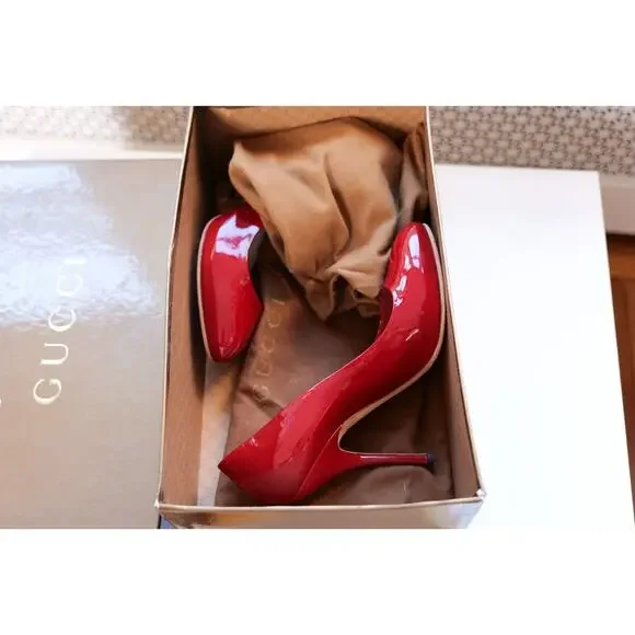 Gucci Red Patent Leather High Heel Pumps (IT 37.5, US 7.5) RRP $1,295